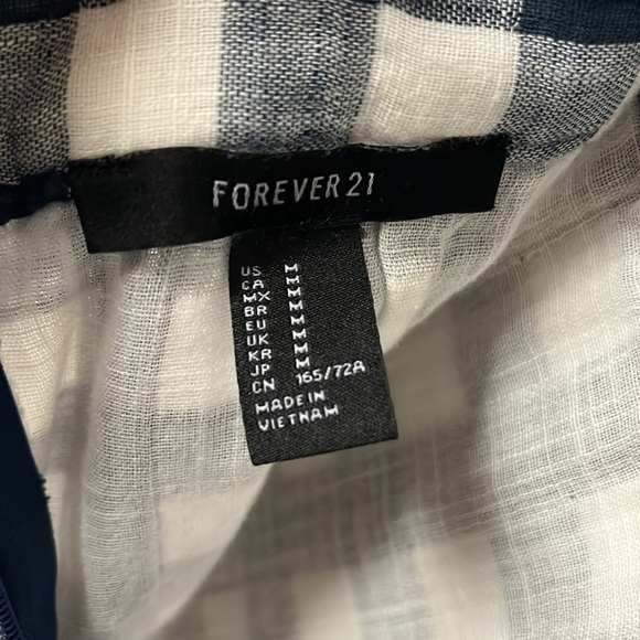 Gingham Mini Skirt, Navy/White, Medium - Picture 4 of 5